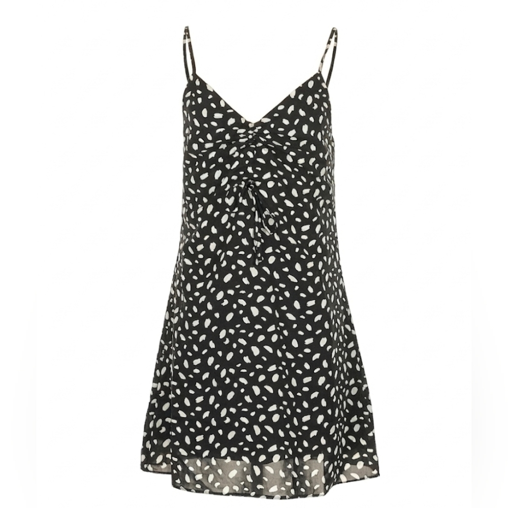 Miou Muse | Slip Mini Dress Size S Animal Print Black White